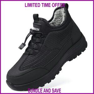 Waterproof Slip On Snow Boots Women's Winter Ankle Booties Faux Fur Lined